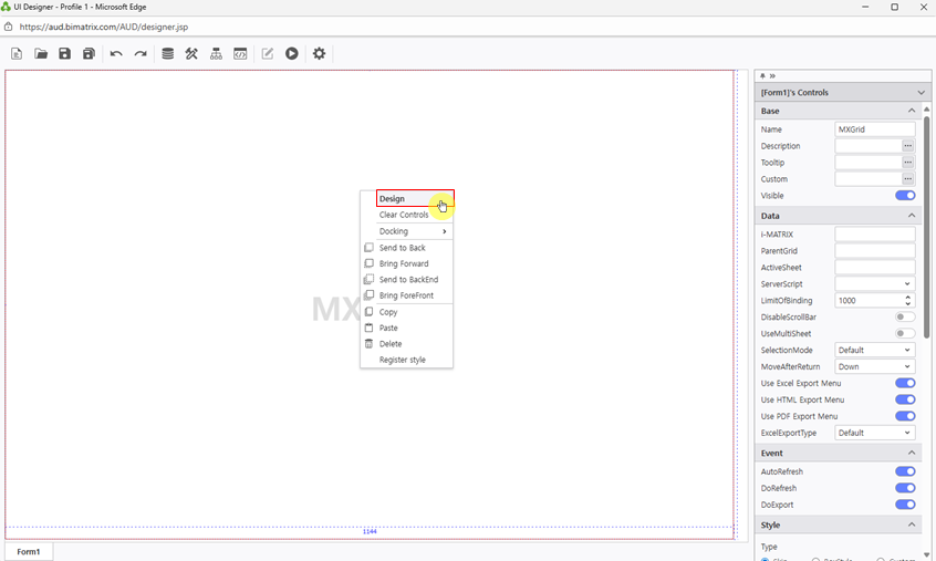 Step 3 - Right-click Design