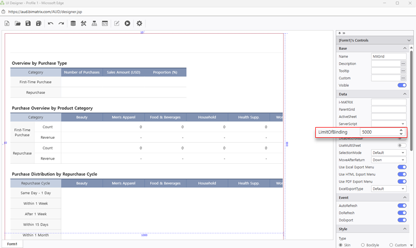 Configure LimitofBinding to 5000
