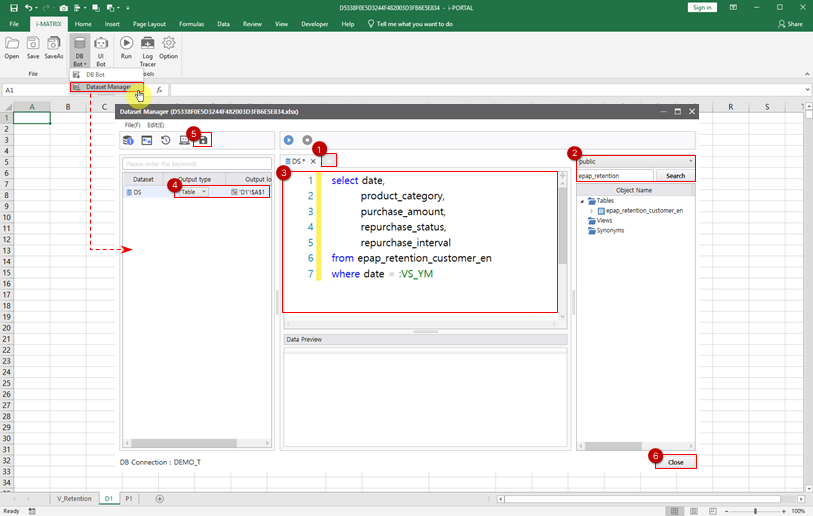 SQL query with VS_YM variable