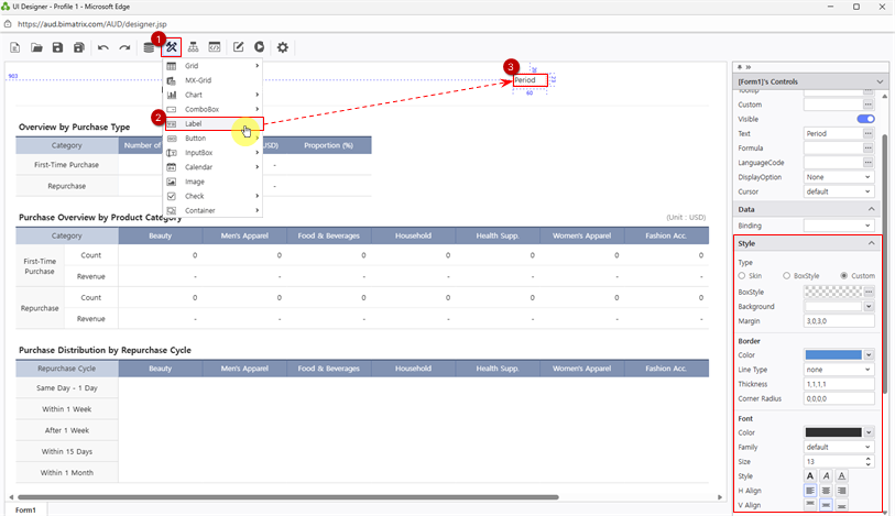 Add Period Label via UI Bot