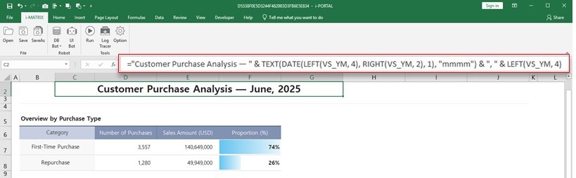 Dynamic title and completed V sheet
