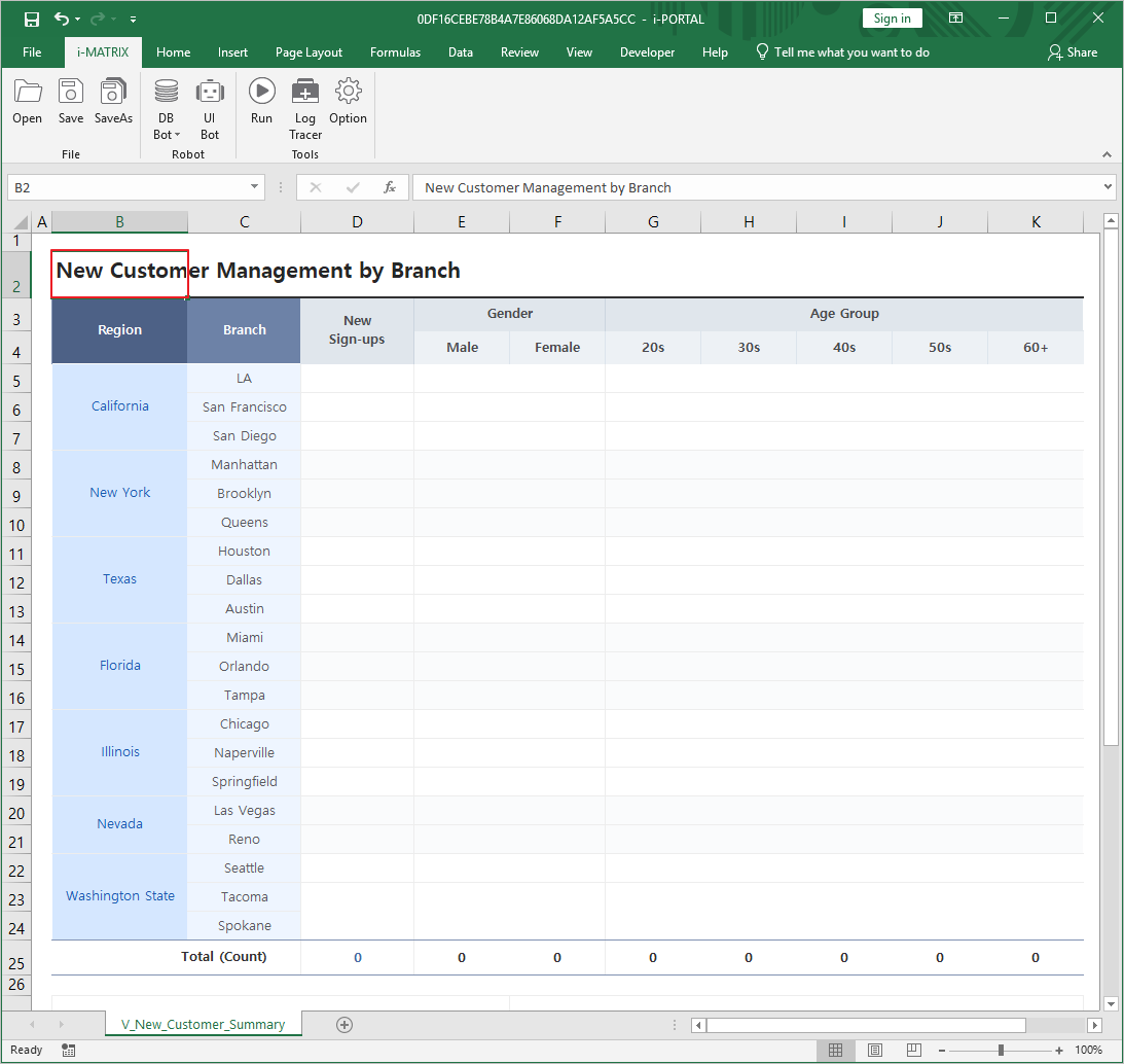 Hide row with table name