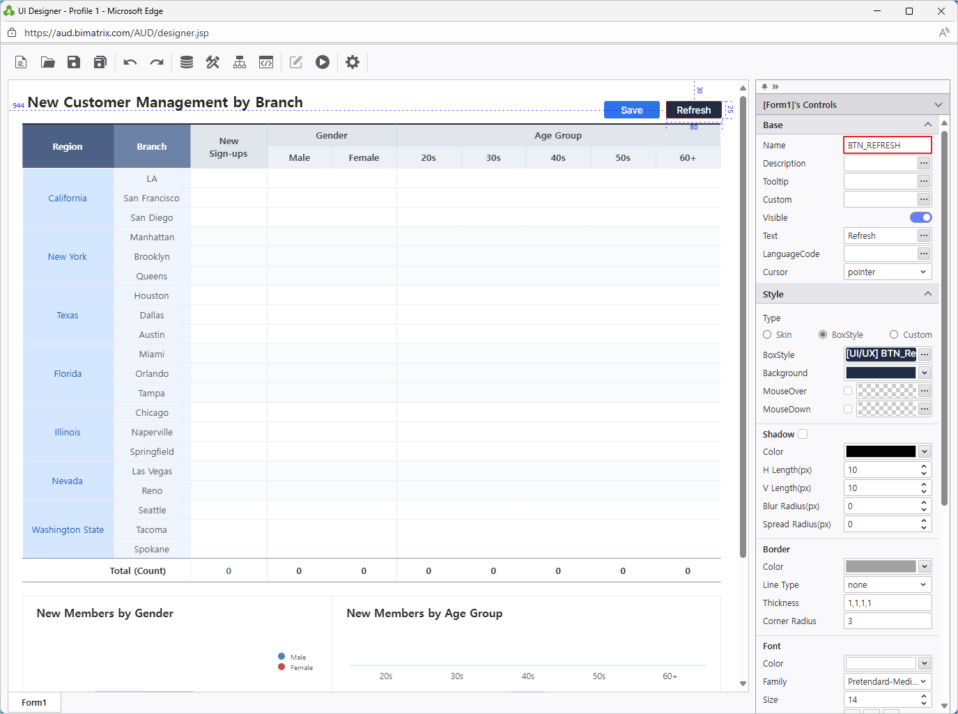 Add BTN_SAVE and BTN_REFRESH buttons
