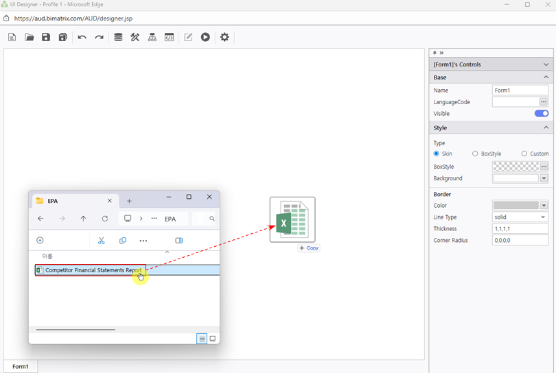 Drag and drop Excel file