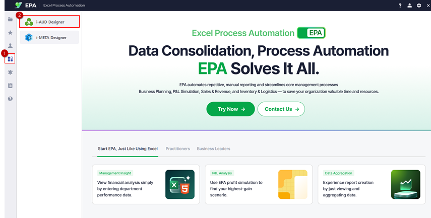 Launch i-AUD Designer