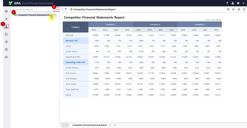 Verify report in Individual menu