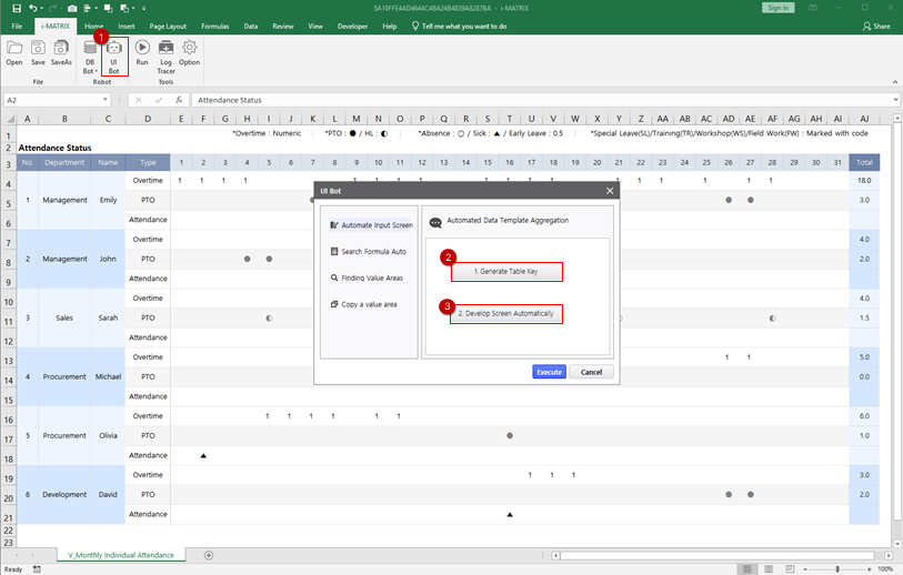 Launch UI Bot from i-MATRIX ribbon
