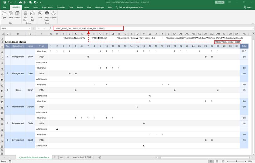 AUD_HIDE_COLUMNS formula