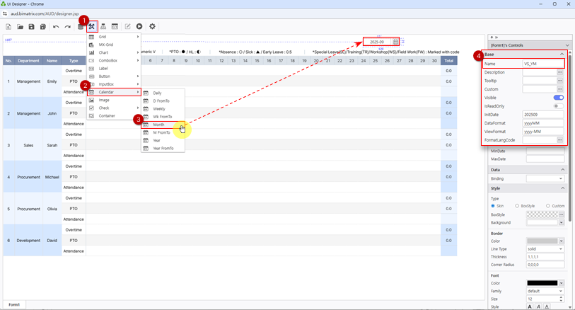 Month Calendar and Merge configuration