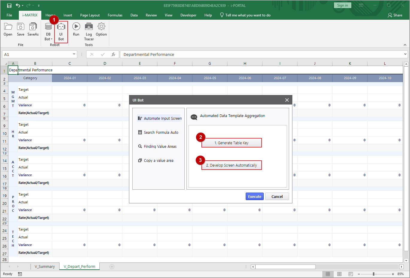 Launch UI Bot from i-MATRIX ribbon
