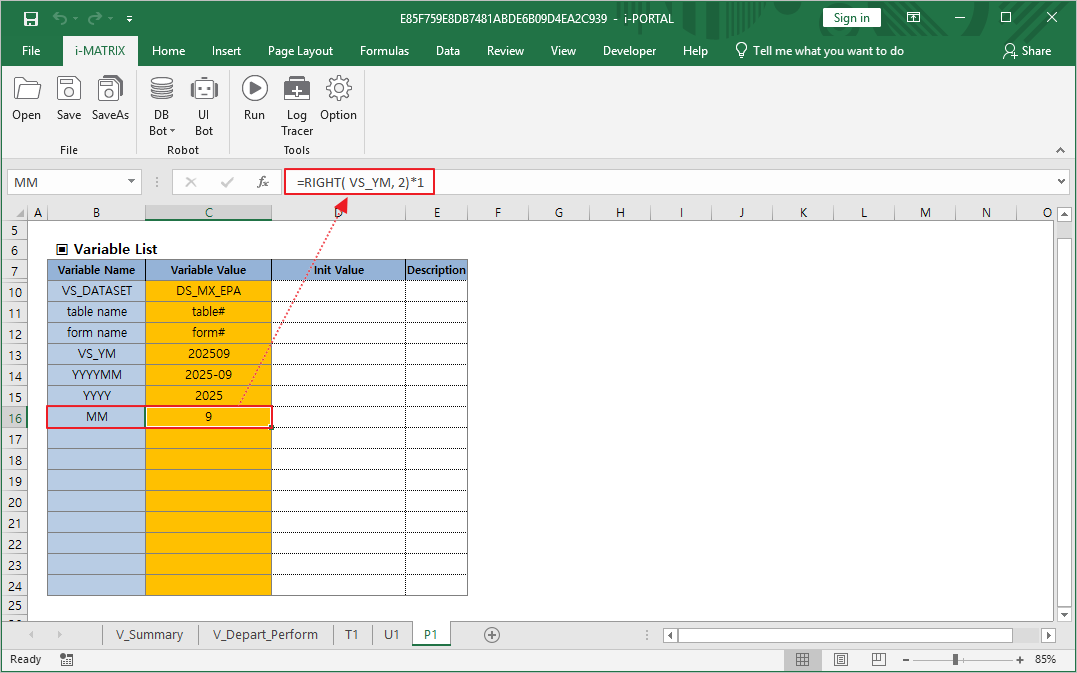 Configure MM formula for month extraction
