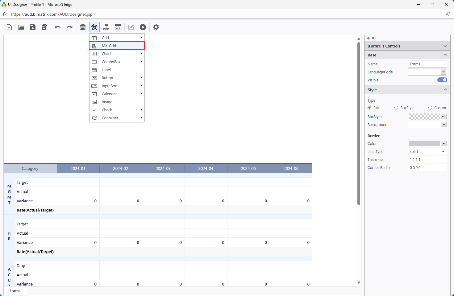 Add MXGrid from UI Bot