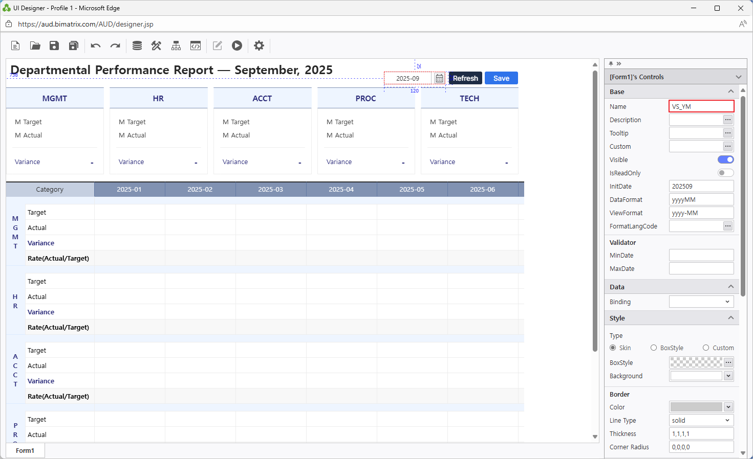 Add Month Calendar linked to VS_YM variable