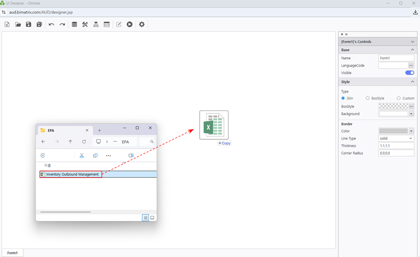 Drag and drop Excel file