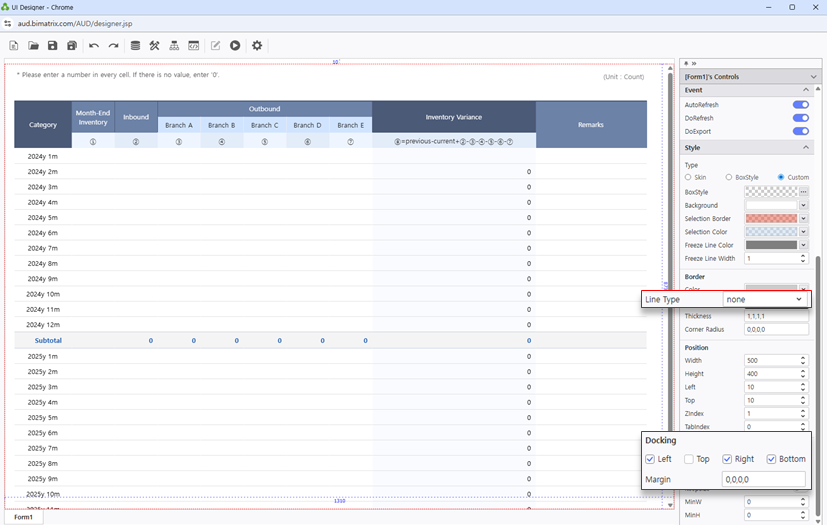 Set Line Type to None